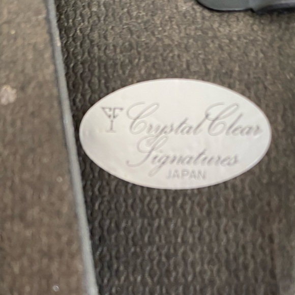 VTG OVAL CLEAR CRYSTAL 5x7 PHOTO FRAME WITH EMBOSSED FROSTED LEAVES - Picture 3 of 7